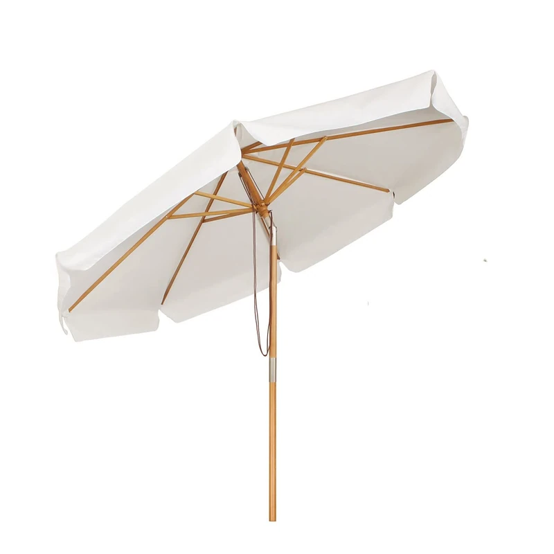 Sekey Parasol 300 cm Wooden Parasol Market Umbrella Garden Umbrella Patio Umbrella Round UV50+