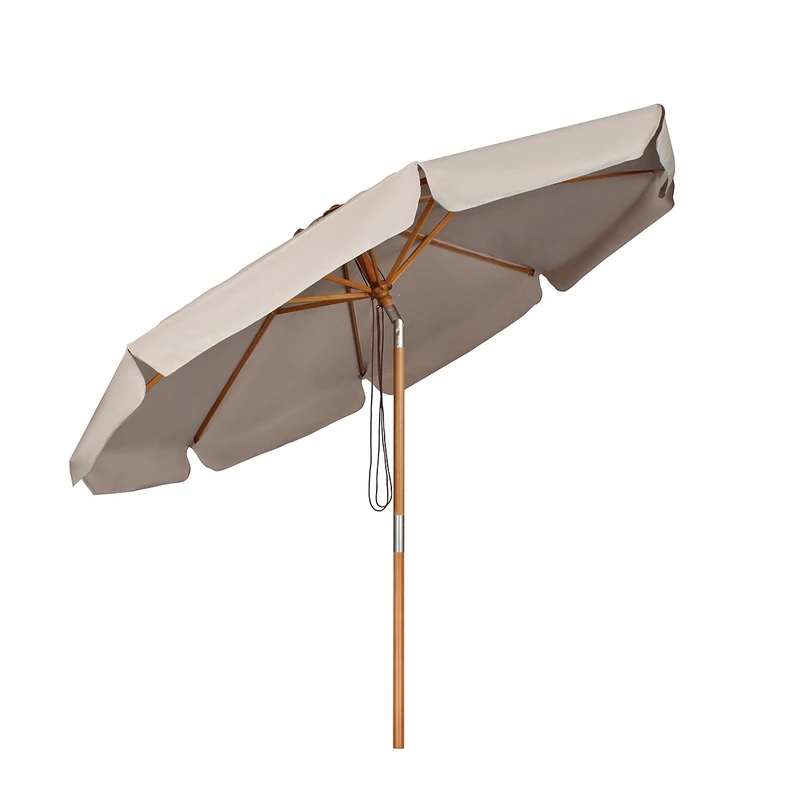 Sekey Parasol 300 cm Wooden Parasol Market Umbrella Garden Patio Umbrella Round UV50+