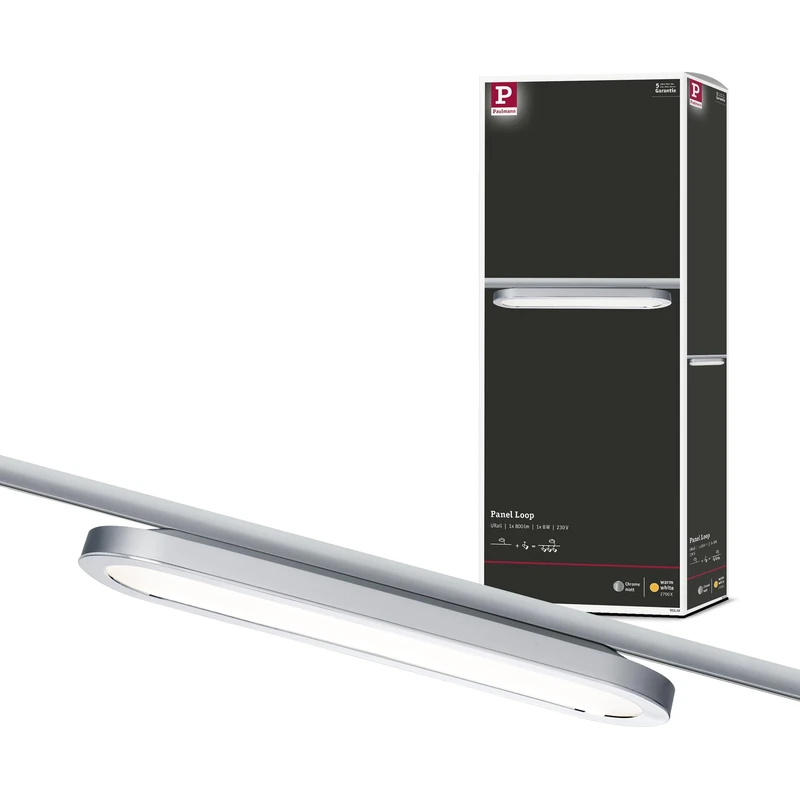 Paulmann 95319 Loop URail LED Panel luminaire 480lm 7W 2700K 230V Chrome matt, Chrome Rail System