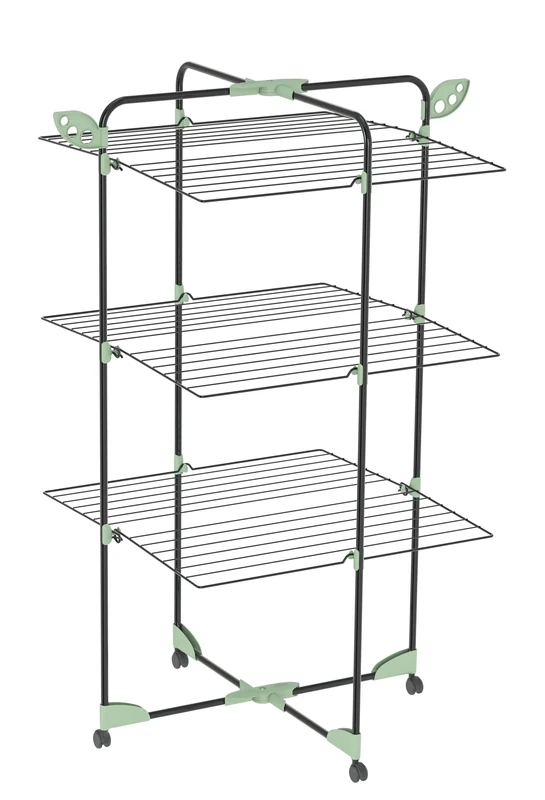 Colombo Tower Clothes Rack Alpina, Iron Plastic, Black, 30 metri