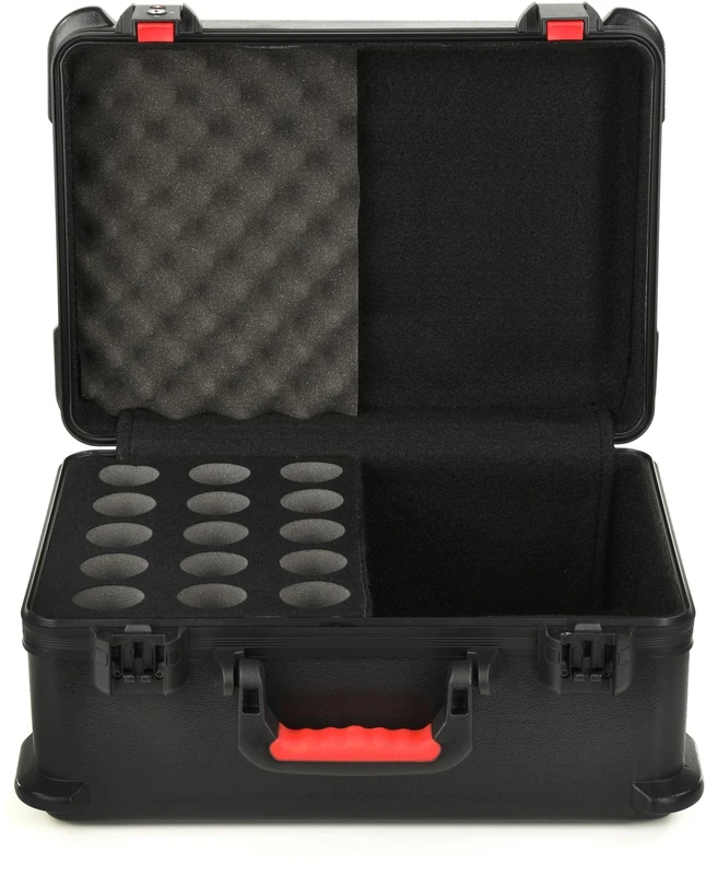 Gator GTSA-MIC15 ATA Molded Polyethylene Case with Foam Drops for 15 Microphones.