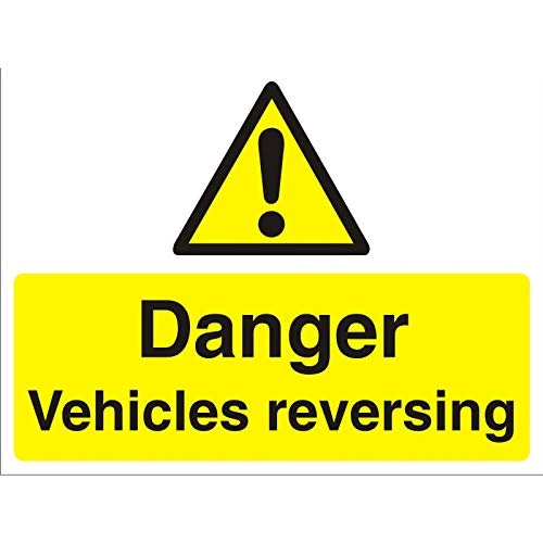Seco Danger Vehicles Reversing Sign, 600mm x 450mm - 3mm Foam PVC