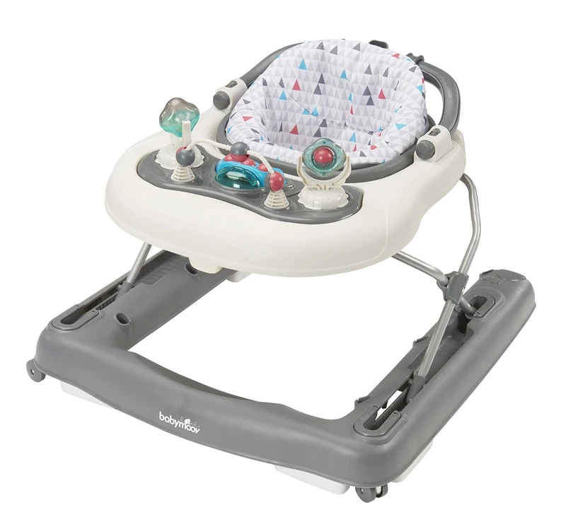 Babymoov Baby Walker 2-in-1 Evolutive, Compact, Musical, Zinc - From 9 months
