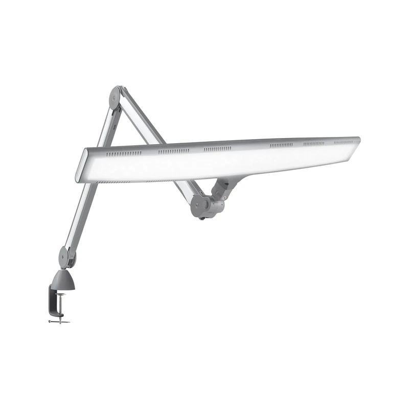 Daylight Company Luminos LED Task Lamp: 6000K, 4500 Lux, 3 Brightness Levels, Extra-Wide Light Spread, 112cm Long Reach Arm for Desks & Workbenches, High CRI 95+, White