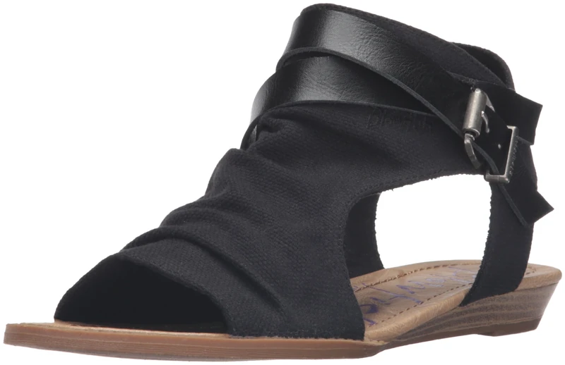 Blowfish Malibu Women's Balla Wedge Sandal, Black, 6.5 UK