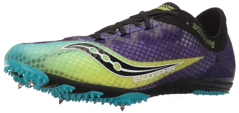 Saucony Men's Endorphin Track Shoe, Purple/Citron/Black, 12.5 M US