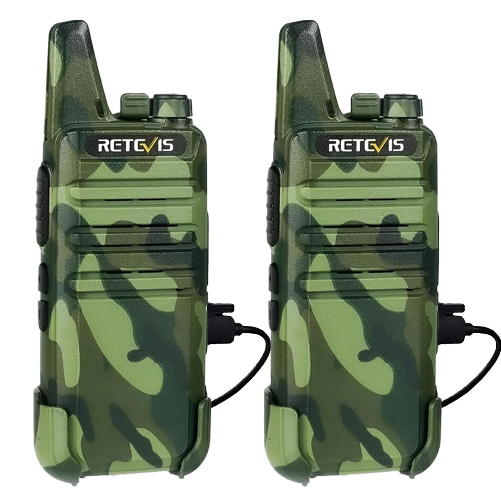 Retevis RT622 Walkie Talkie, Rechargeable 2 Way Radio for Adults, 16 Channels CTCSS/DCS, VOX Hands Free, Outdoor Mini Professional Walkie Talkies Long Range for Biking, Camping (Camouflage, 1 Pair)