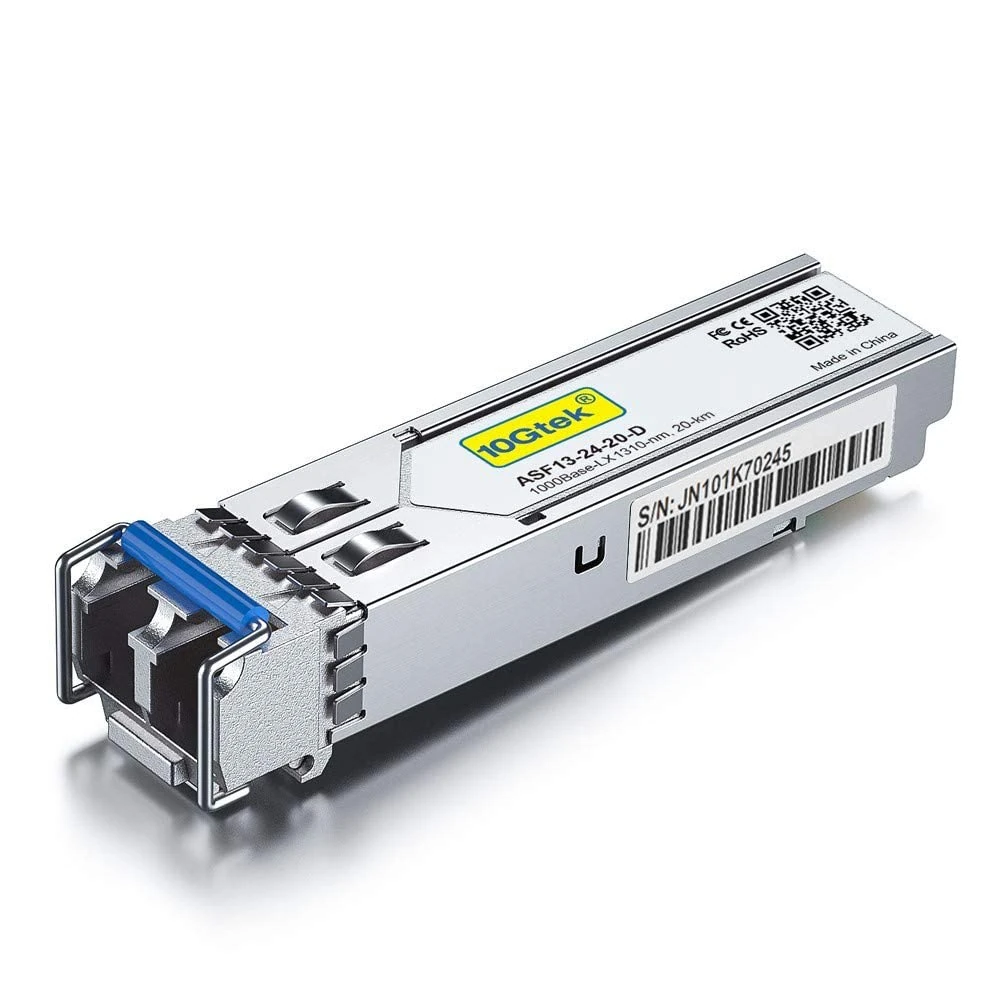 10Gtek 1G SFP LX LC Singlemode Module 10km, 1000Base-LX Mini-Gbic Transceiver Compatible for Cisco GLC-LH-SMD, Meraki, Ubiquiti UniFi UF-SM-1G, Mikrotik, Netgear, D-Link, TP-Link, Zyxel and more