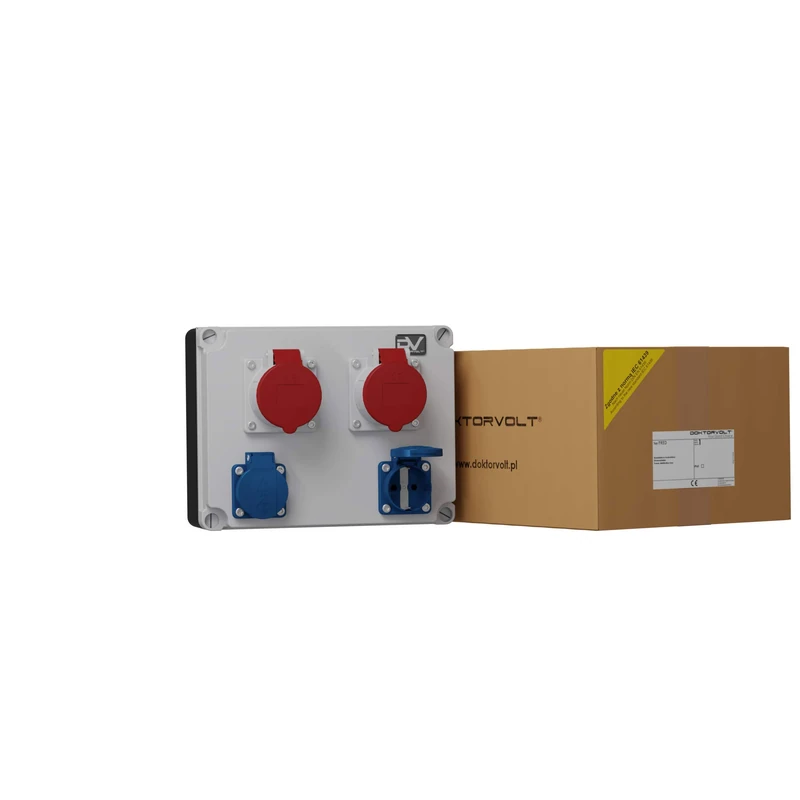 FRED Power Distributor 2 x 230 V 2 x 16 A CEE Mennekes Sockets Wall Distributor Garden Distributor Wall Socket Distributor Doctor Voltage