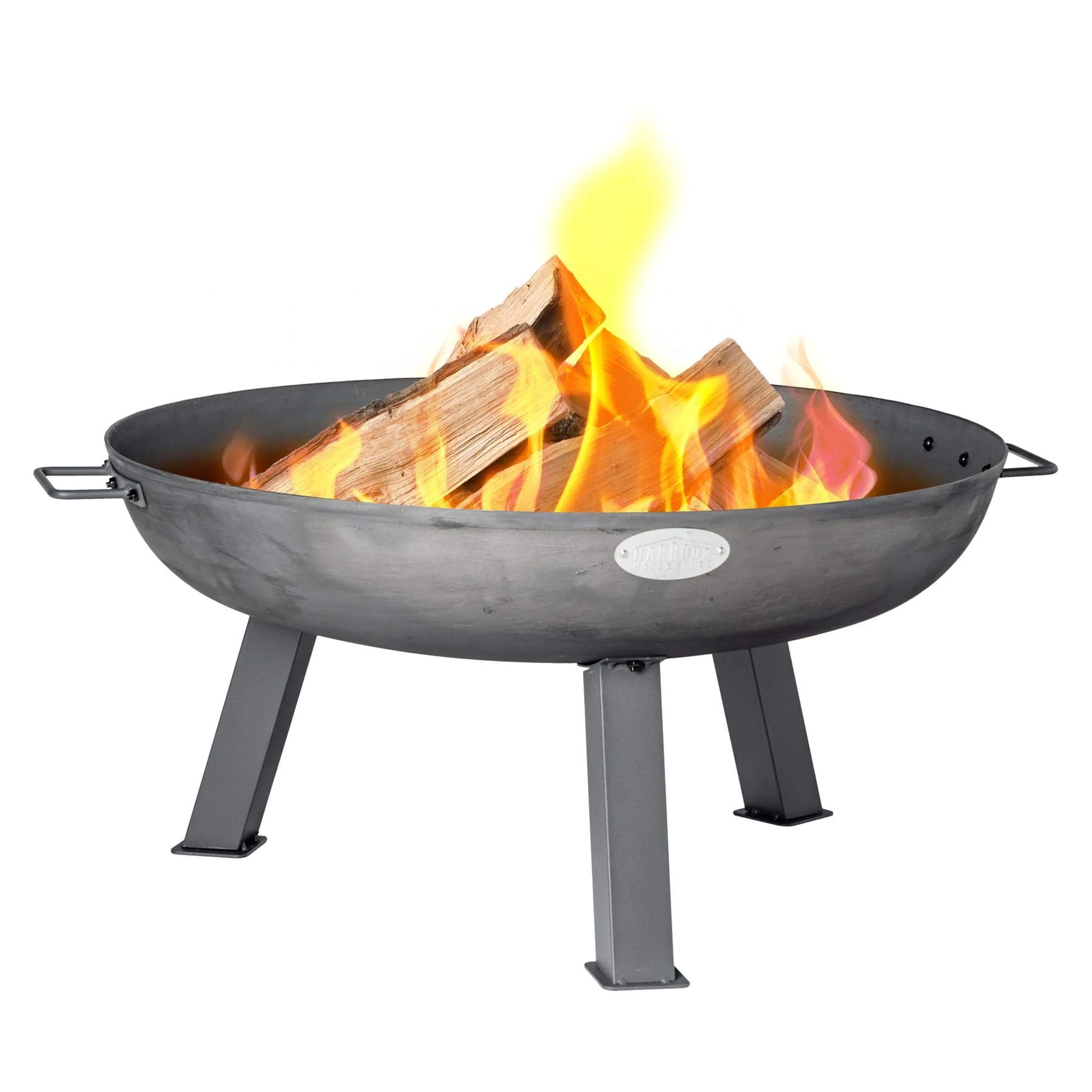 Harbour Housewares 75cm Cast Iron Fire Pit - Outdoor Garden Fire Bowl Frazier Garden Patio Heater Stove for Wood Logs, Charcoal Burning, BBQ, Camping Firepit