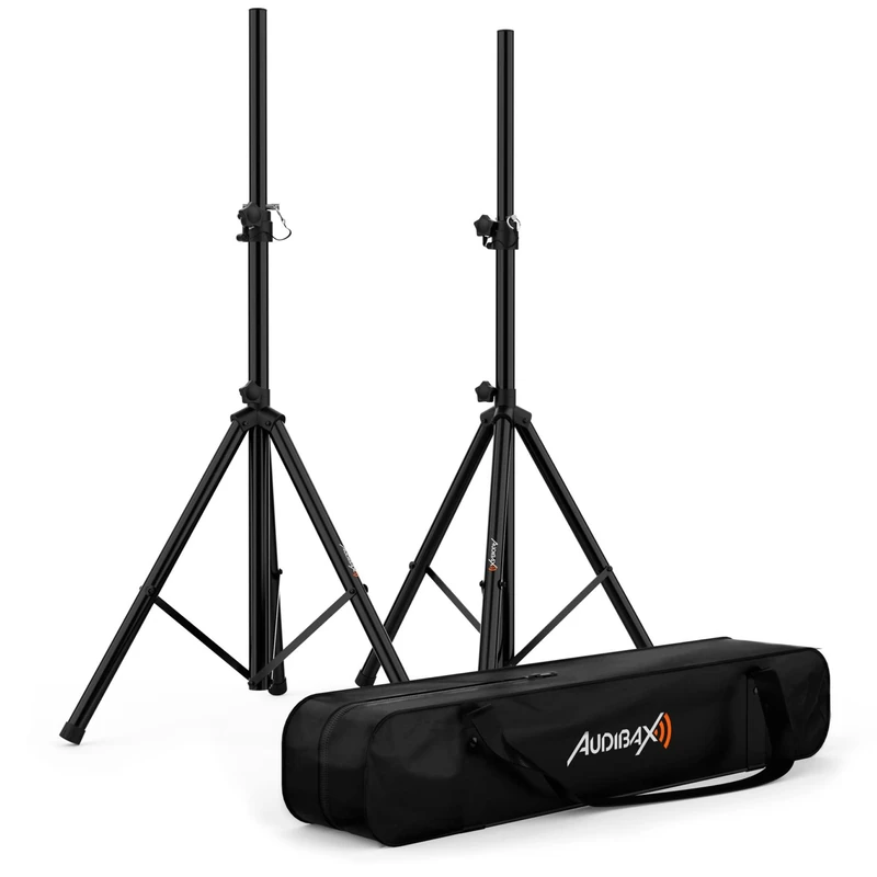 Audibax Neo 130 - Professional Speaker Stands - Pair of Tripods for Speakers - Carry Bag Included - Extendable Tripods - Adjustable Height from 120 to 180 cm - Maximum Weight 30 kg
