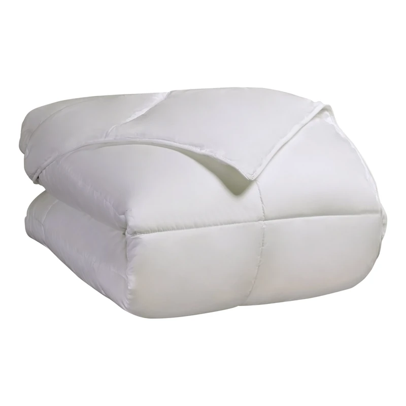 Superior Classic All-Season Down Alternative Comforter with Baffle Box Construction, Twin, White, Microfibre, Single