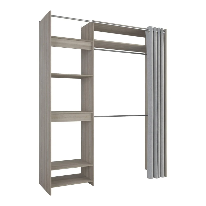 Demeyere "Odeon" Extendable Storage Organizer Plus Curtain, Wood, Shannon Oak