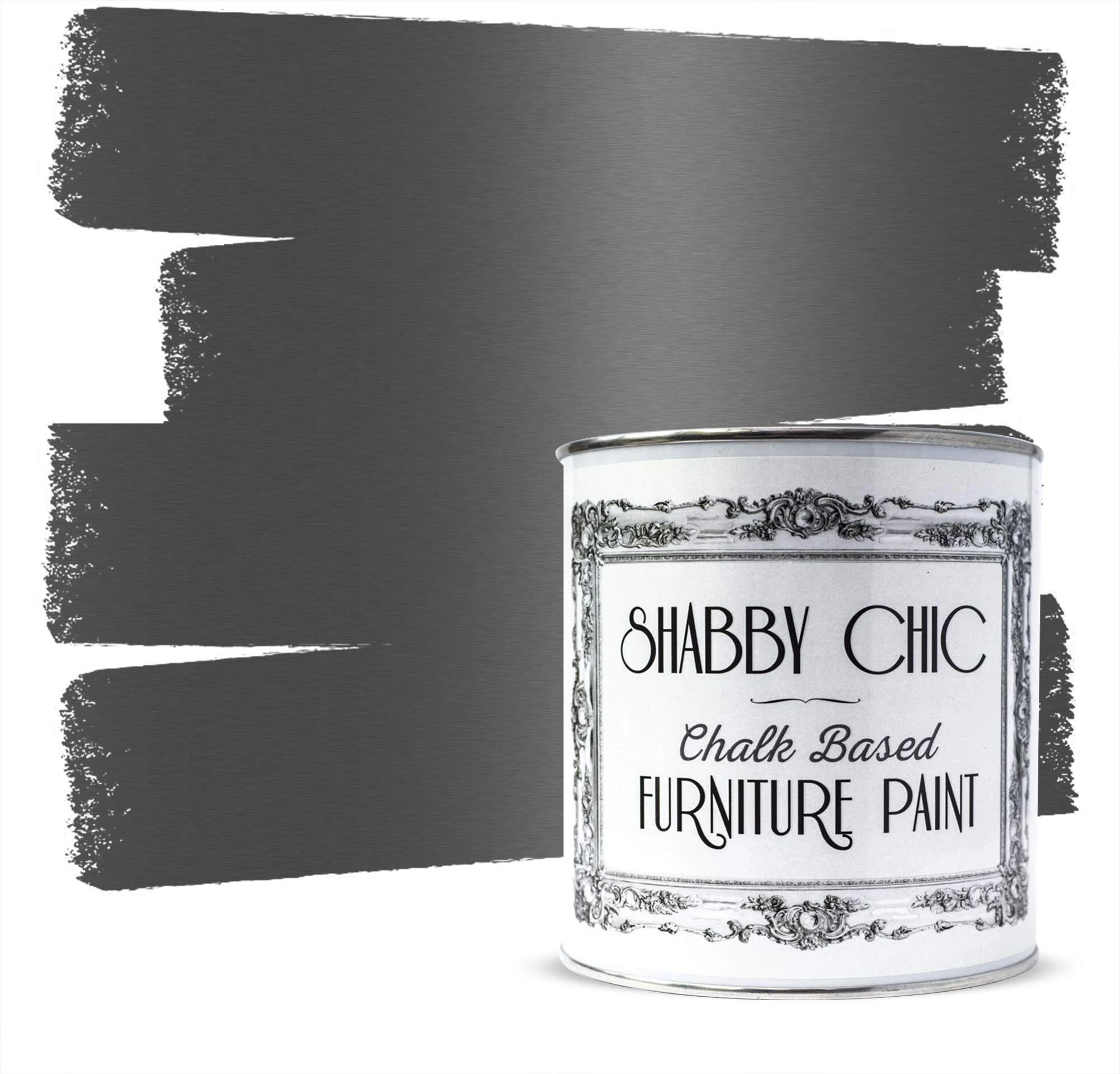 Shabby Chic Chalk Based Furniture Paint, Metallic Gun Metal - 250 ml | Distressed Matt Finish for Furniture, Home Decor or DIY | Interior & Exterior | Non-Sand, Suitable for Wood, Plastic & Metal