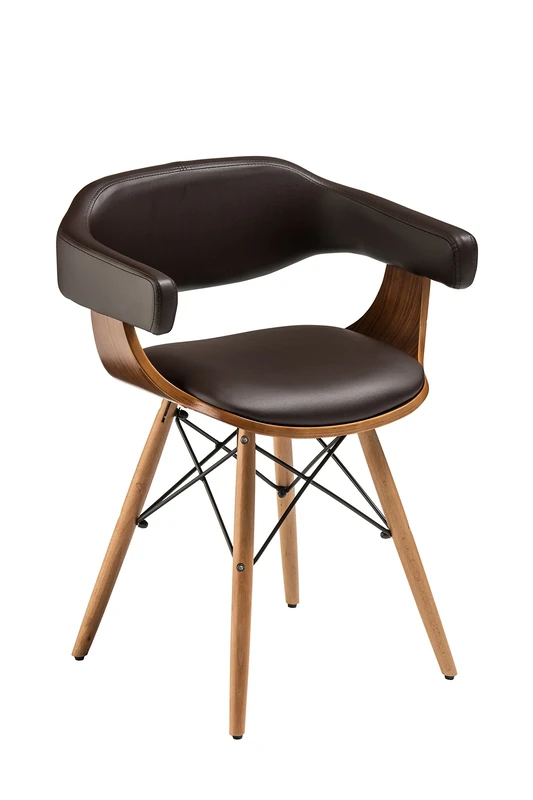Premier Housewares Feature Chair, Faux Leather, Brown, 68 x 52 x 45 cm