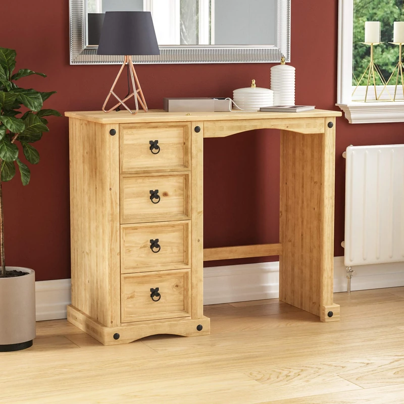 Vida Designs Dressing Table, Solid Pine Wood, 84 cm x 100 cm x 47 cm