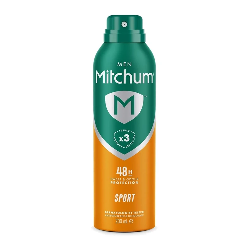 Mitchum Men Triple Odor Defense 48HR Protection Aerosol Deodorant & Anti-Perspirant, Sport, 200 ml