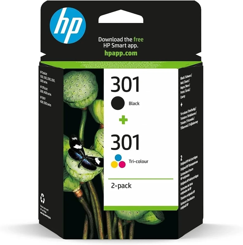 HP 301 2-pack Black/Tri-color Original Ink Cartridge Multipack