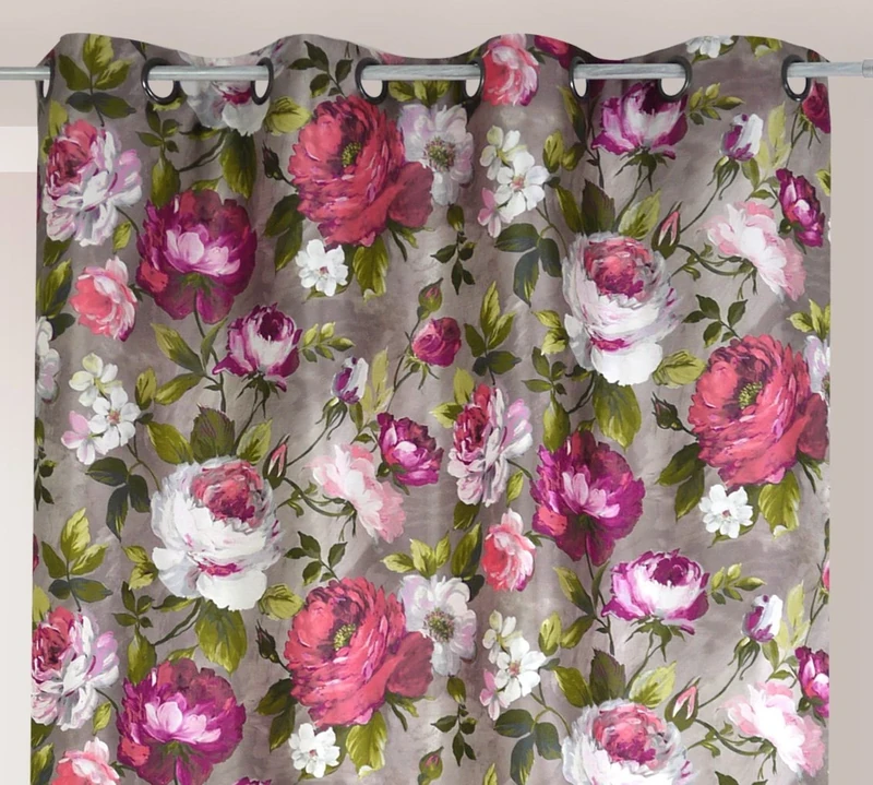 Linder 0669/79/Fantasy/150X260 49877/377FR Curtain 150 x 260 cm Polyester Flower Print Multi-Coloured