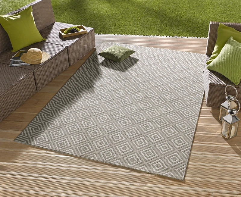NORTHRUGS Indoor and Outdoor Rug Chequered Grey 160 x 230 cm