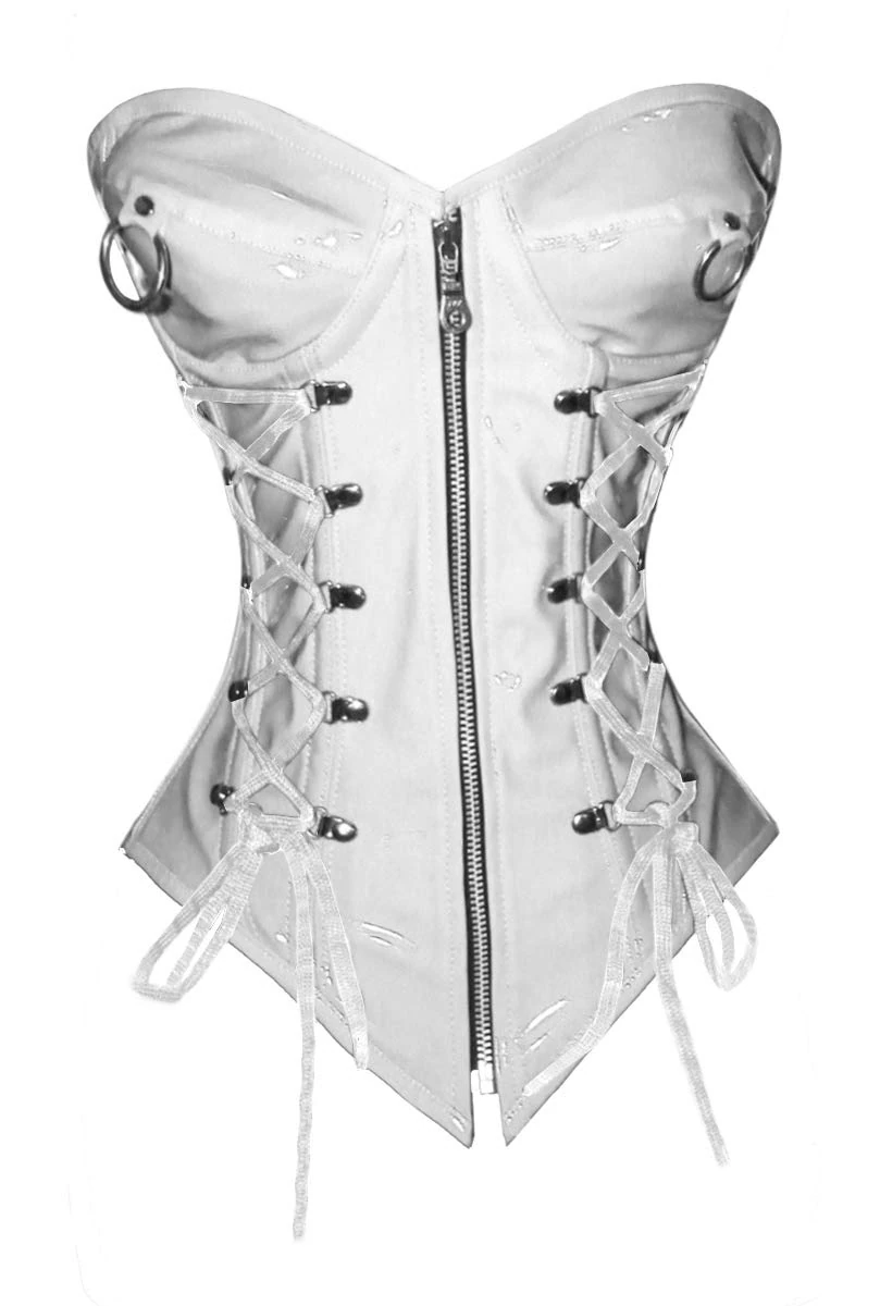 luvsecretlingerie Heavy Duty 24 Double Steel Boned Waist Training PVC Overbust Tight Shaper Corset #1217-PVC