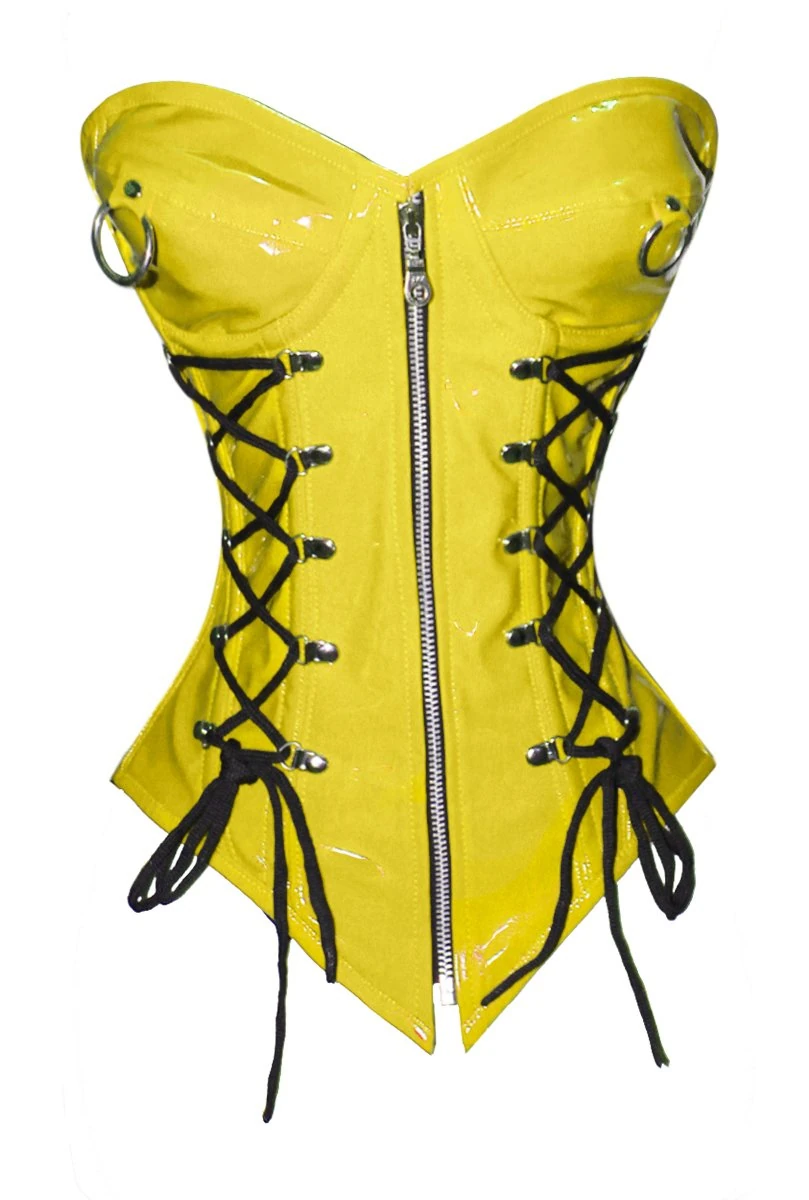 luvsecretlingerie Heavy Duty 24 Double Steel Boned Waist Training PVC Overbust Tight Shaper Corset #1217-PVC