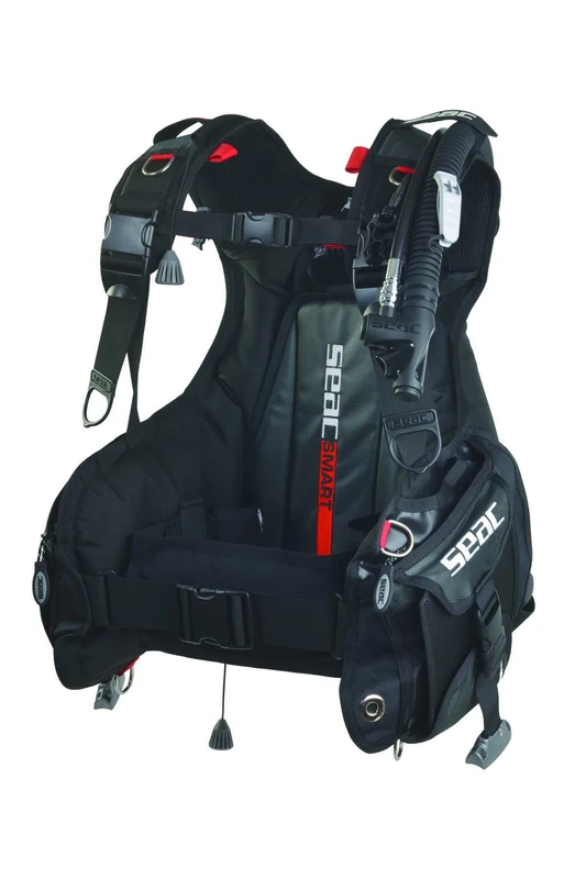 SEAC Smart Wetsuit Vest with Built-In Pocket Unisex Adult, Black Red, Size M