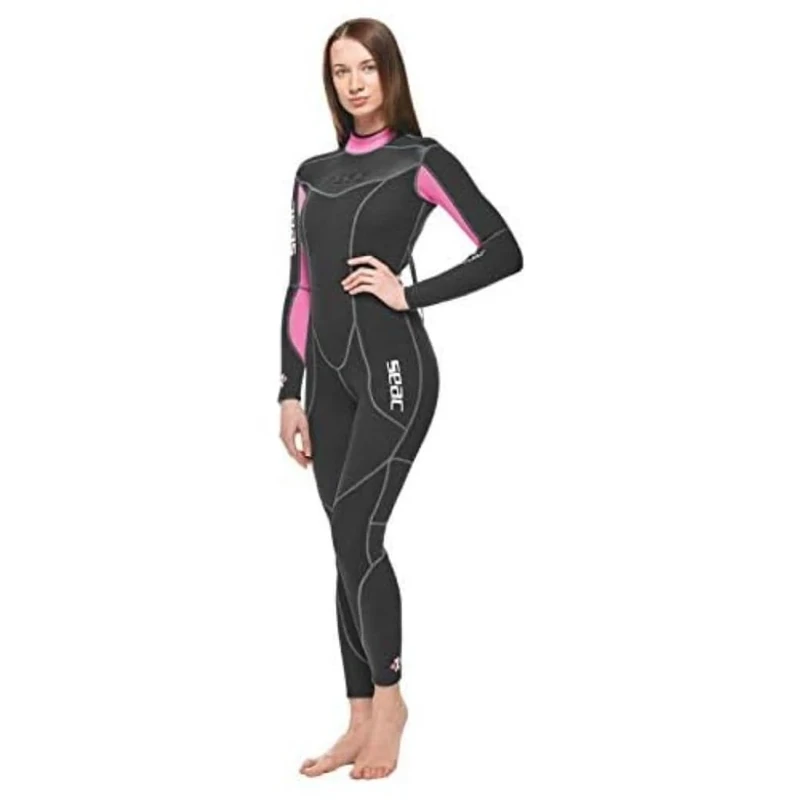 SEAC Women Sense 3mm Wetsuit - Black/Pink, S