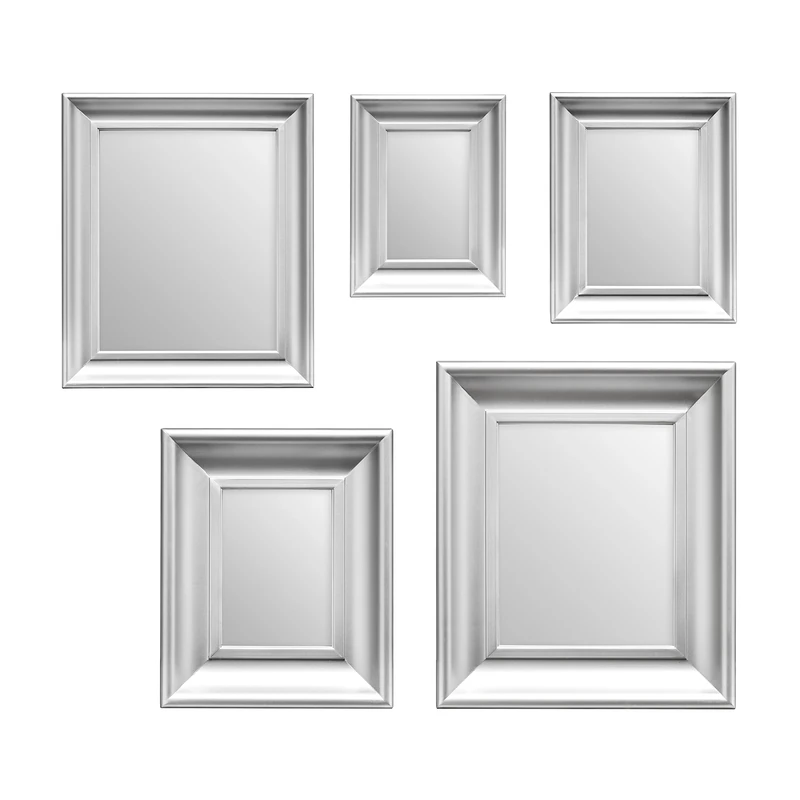 Premier Housewares Mirror Set, Silver, Set of 5