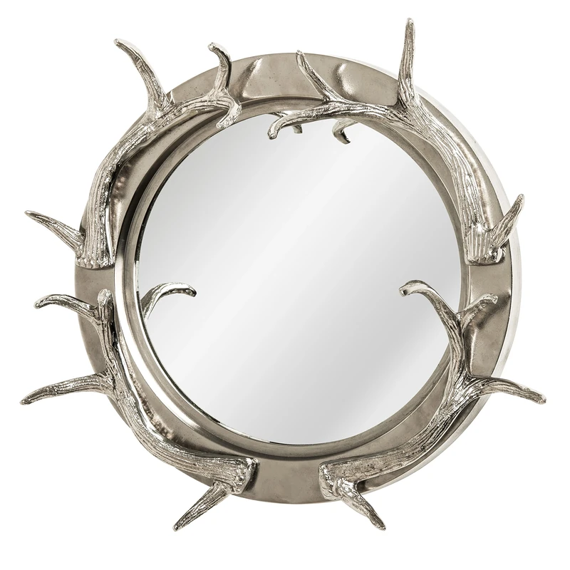 Premier Housewares Complements Wall Mirror with Antler Design, Silver