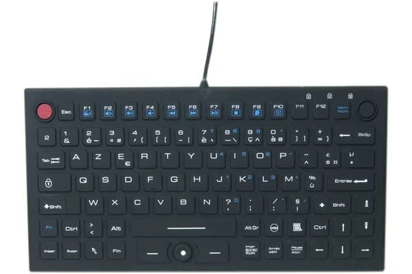 Waterproof compact silicone keybord/mouse set Black- USB