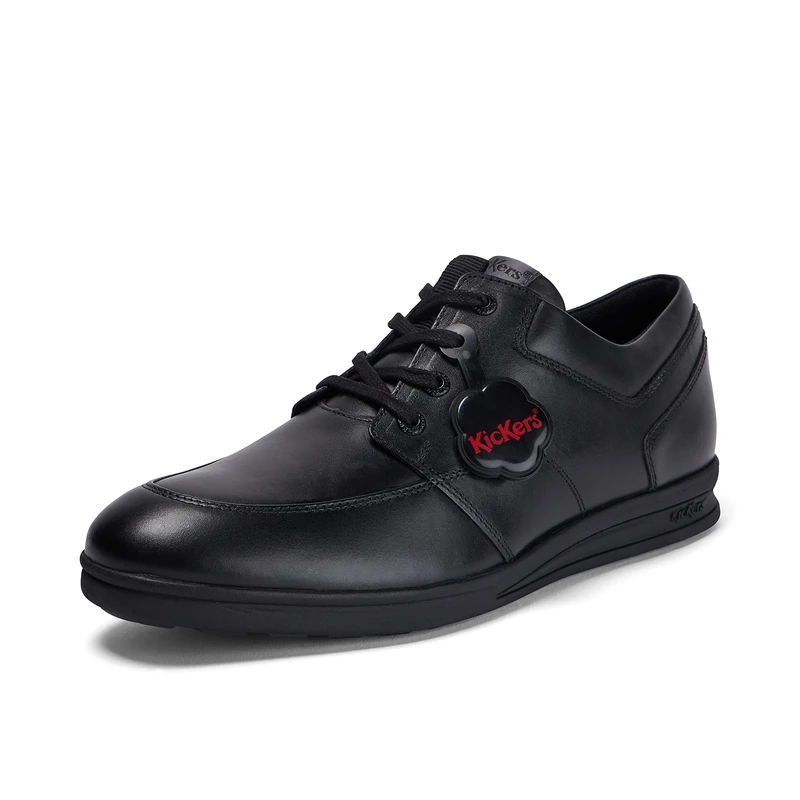 Kickers Men's Troiko Lace Up Leather School Shoes, Black, 11 UK