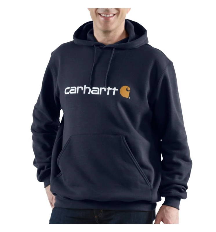 Carhartt Men's Loose Fit Midweight Logo Graphic Sweatshirt, New Navy, XS