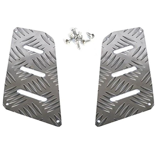 one by Camamoto cod.77375056 Pair of Front Foot Rest Kit in Aluminium Colour Chrome Compatible with Yamaha T-Max 530 Year 2012-2013-2014-2015-2016