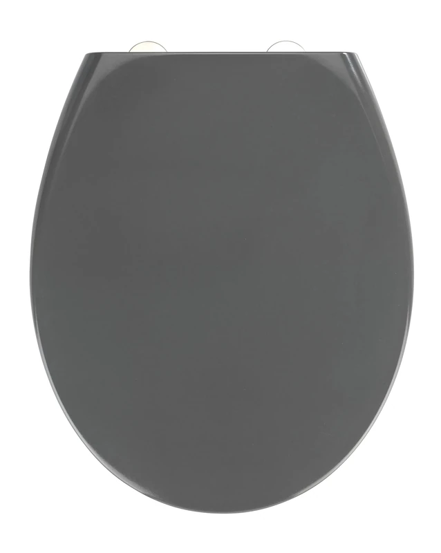 WENKO 22165100 Premium toilet seat Samos Grey Easy Close - soft closing mechanism, Duroplast, 37.5 x 44.5 cm, Dark grey