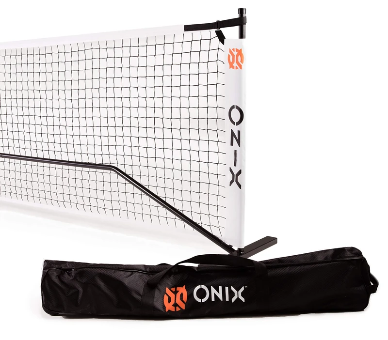 ONIX Pickleball 2-in-1 Regulation-Size Portable Net and Practice Net Set Includes Carrying Case with Wheels,White