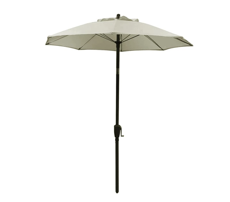 Dehner Vido Parasol Sun Shade, Diameter 150 cm, Aluminium/Polyester - Beige - Image 1