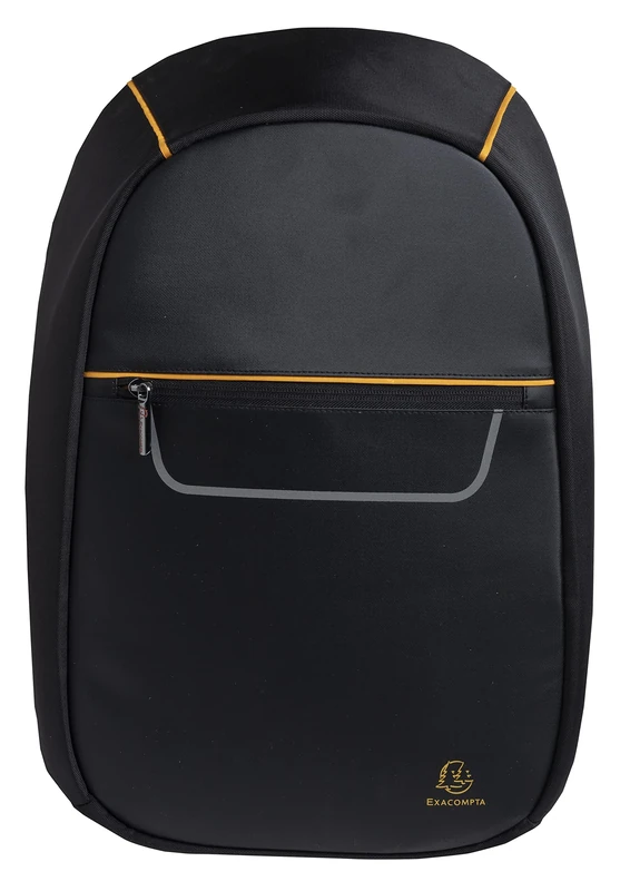 Exacompta - Ref 17634E - Exactive Backpack - 340 x 460 x 160mm in Size, Padded Compartment for a 15.6" Laptop or Tablet, Hardwearing Polyester - Black & Orange