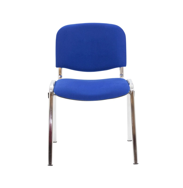 Office Hippo Heavy Duty Stacking Chair - Chrome Frame/Royal Blue Fabric
