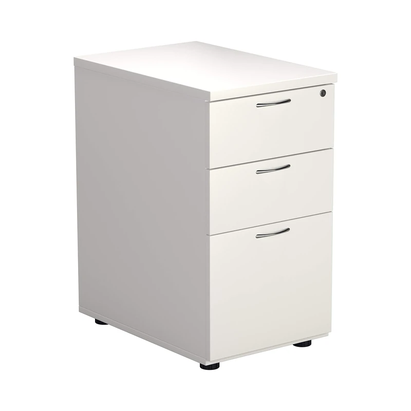 Office Hippo Heavy Duty Pedestal Filing Cabinet, File Cabinet, Office Cabinet, Lockable Filing Cabinet Office Storage, A4/Foolscap - White, 3 Drawer