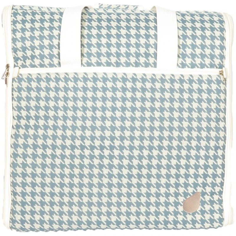 Bluefig Embroidery Arm Bag Designer Series 23 21 x 7-inch-Sabrina-Blue Houndstooth, Other, Multicoloured, 71.85 x 66.77 x 8.35 cm - Image 1