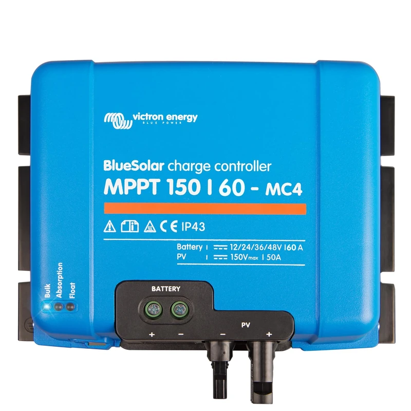 Victron Energy BlueSolar MPPT MC4 Compatible - Solar Charge Controller - MPPT Charge Controller for Solar Panels - 150V 60 amp 12/24/36/48-Volt