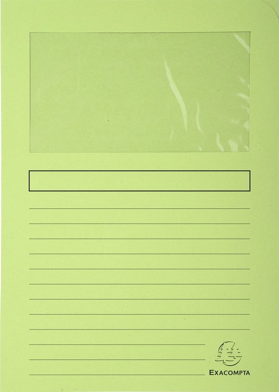 Exacompta - Ref 50153E - Super Window Folders - 220 x 310mm in Size, Suitable for Holding A4 Documents, 160gsm Card, Clear Document Viewing Window - Light Green (Pack of 100)