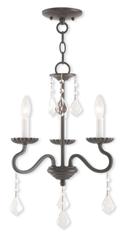Livex Lighting 3 Light English Bronze Mini Chandelier, Steel, 60 W - Image 1