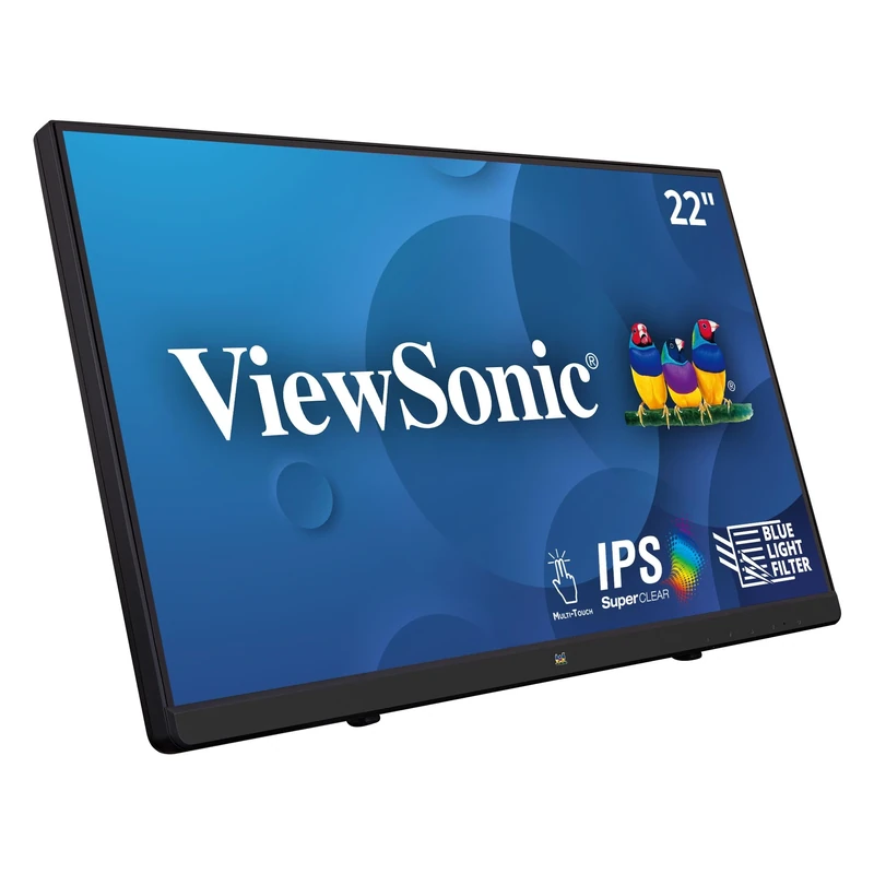 ViewSonic TD2230 22 Inch Full HD 10-Point Touch Monitor with VGA, HDMI, DisplayPort, Eye Care for Remote Collaboration, Black