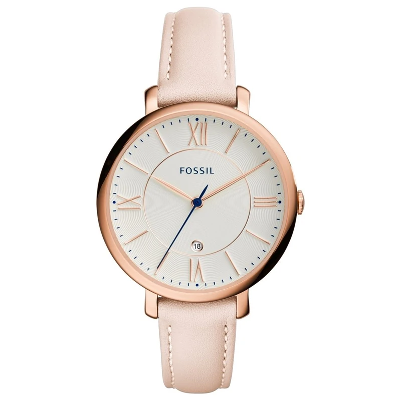 Fossil Watch for Women Jacqueline, Quartz Movement, 36 mm Rose Gold Stainless Steel Case with a Leather Strap, ES3988