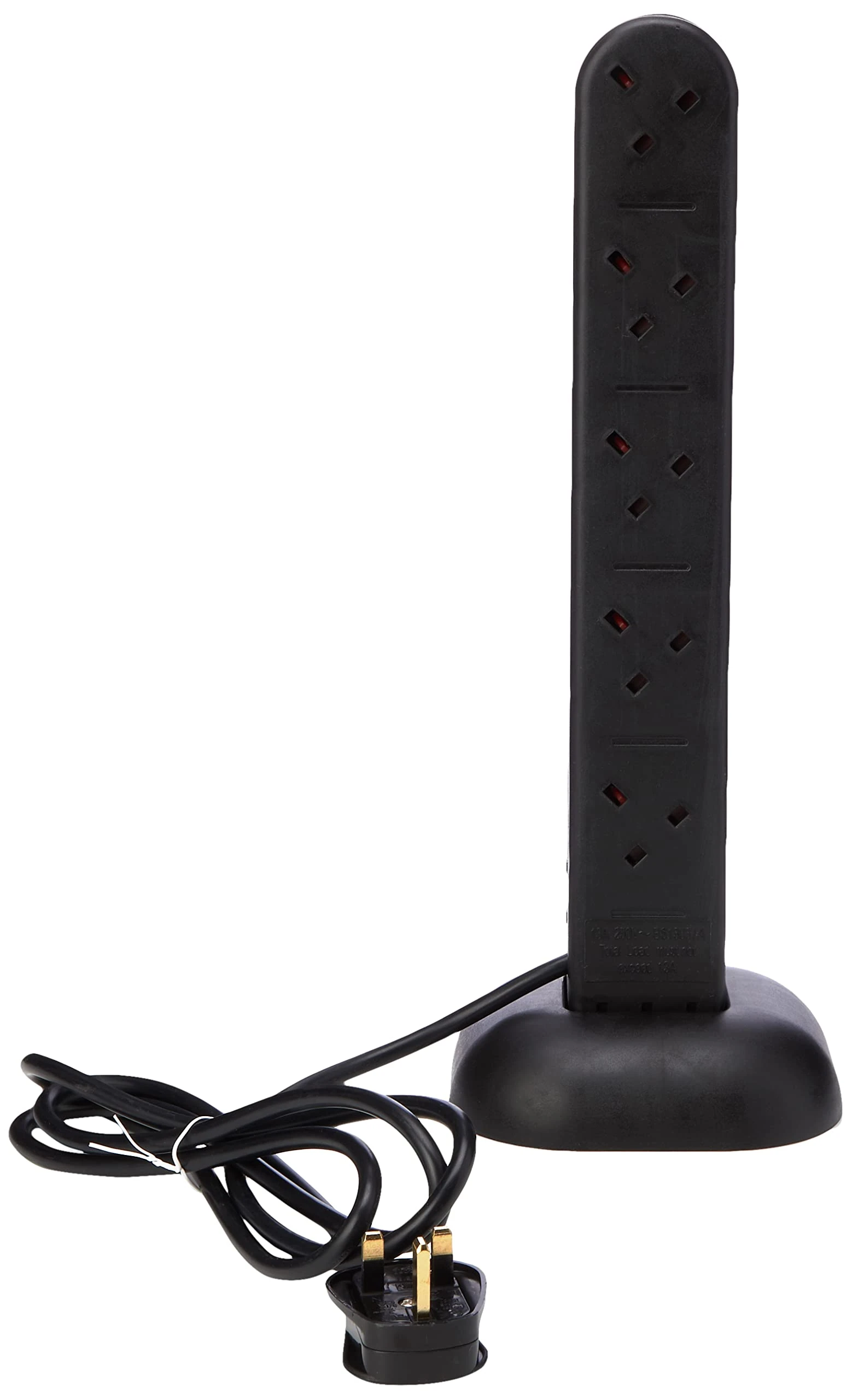 Pro Elec EXTENSION TOWER 10-GANG + NEON, BLACK