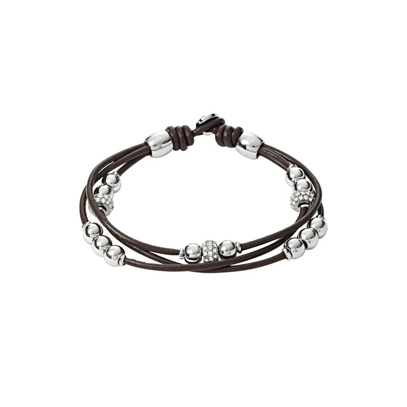 Fossil Bracelet for Women , 19 cm brown Genuine Leather Bracelet, JA6068040