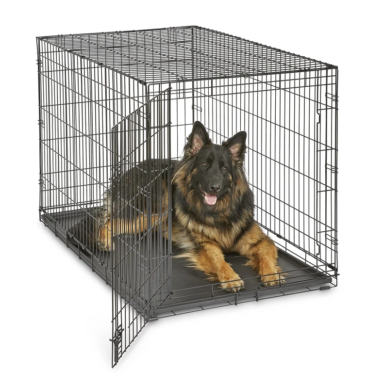 New World Single Door Folding Metal 122 cm Dog Crate, Enhanced Security, Includes Leak-Proof Pan, For Extra-Large Sized Breeds