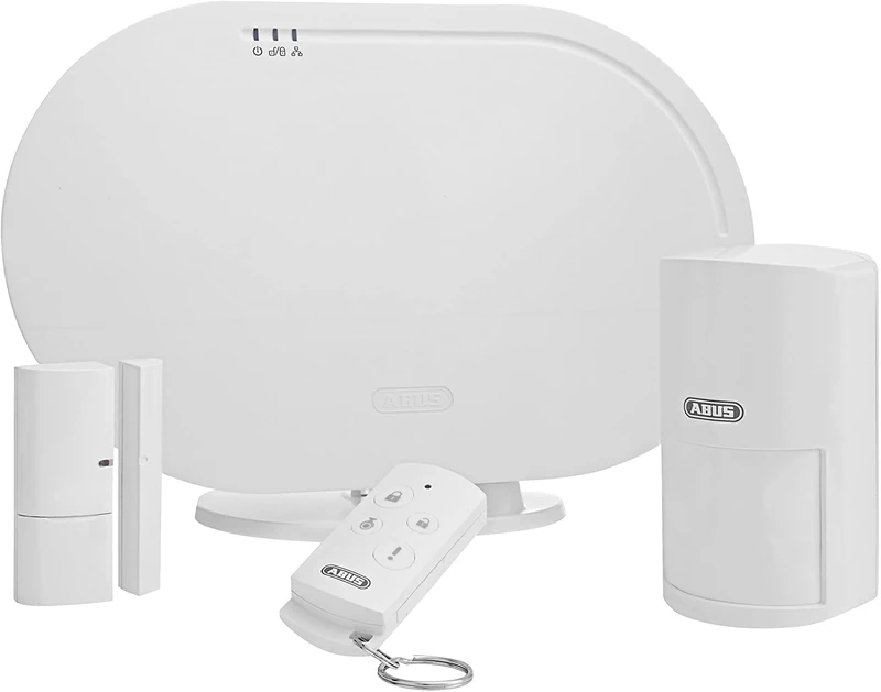 ABUS Smartvest wireless alarm system basic set burglar alarm system incl. motion detector & opening detector - test winner - remote access iOS & Android app - white - 77442
